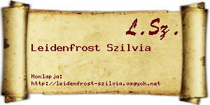 Leidenfrost Szilvia névjegykártya